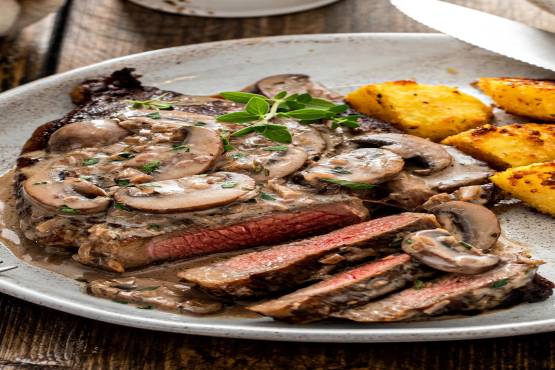 Shredded Beef in Mushroom Sauce